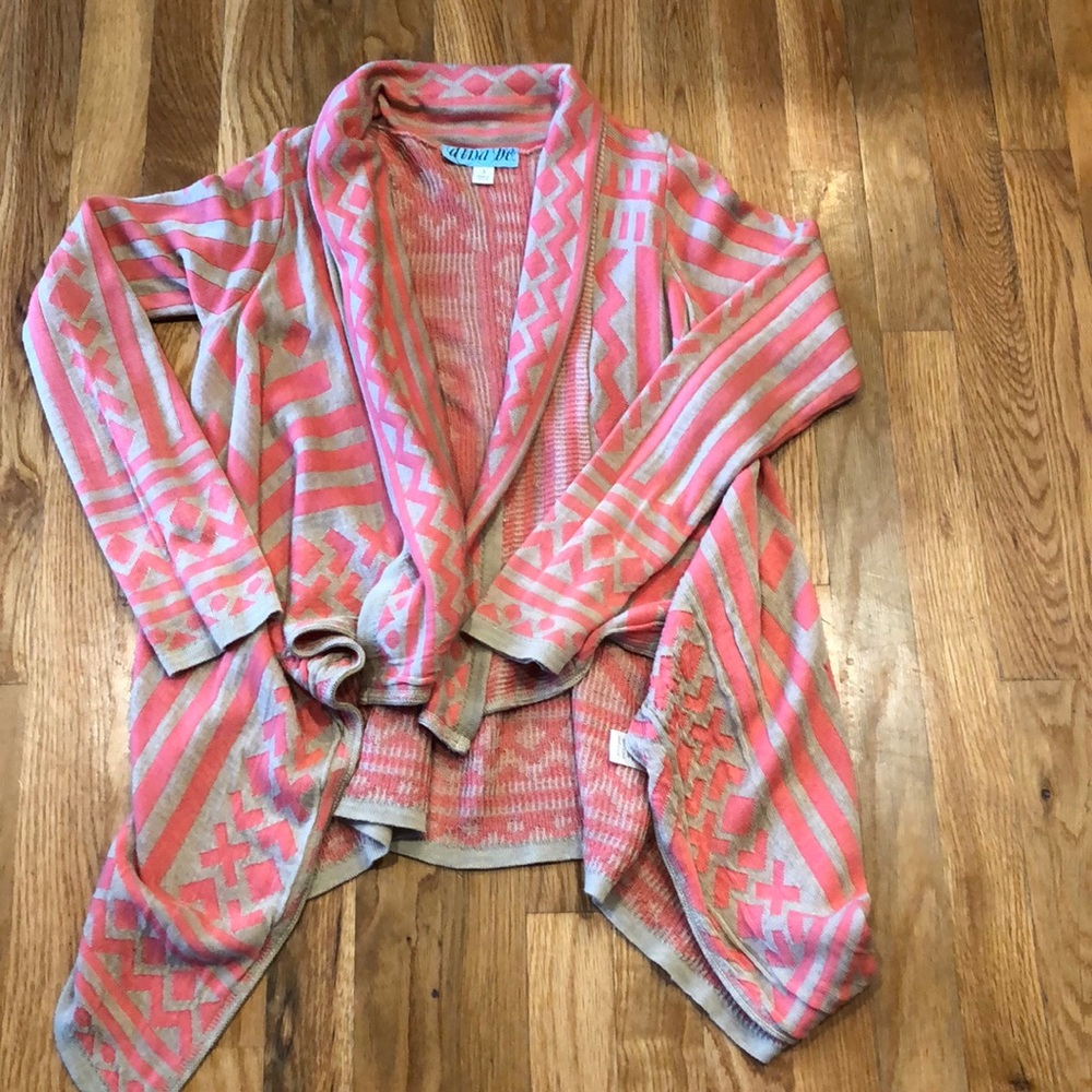 Women’s tribal print open cardigan sweater
